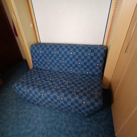 Opklapbed met clip clap, Ophalen, Gebruikt, Blauw, Tweepersoons