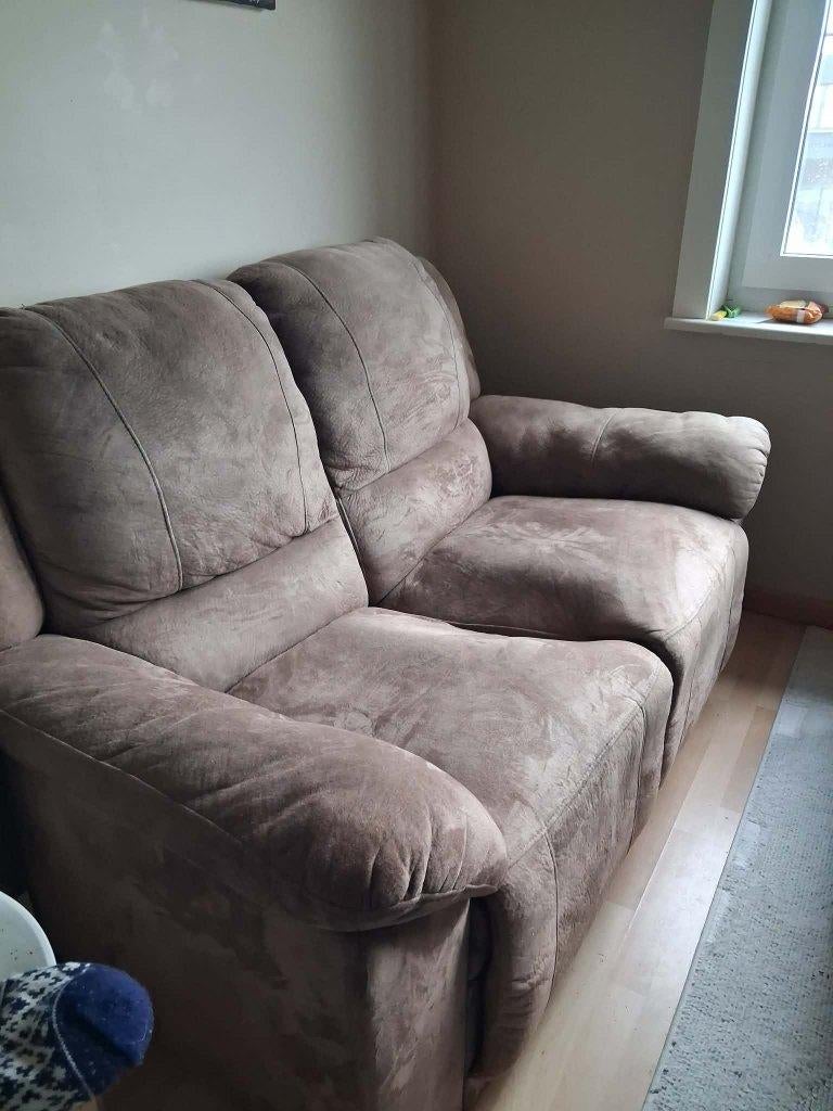 zetel bruin 2-zit - 1m55 breed op 95cm diep goede kwaliteit, Ophalen, Gebruikt, Tweepersoons