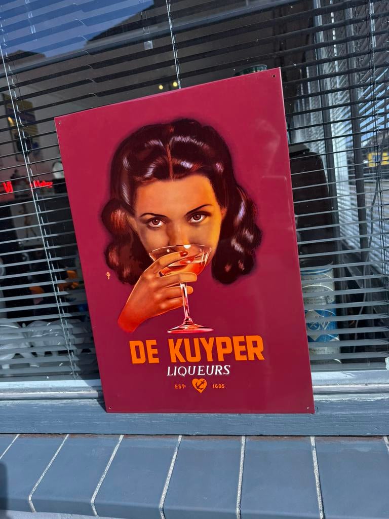 Ancien panneau publicitaire De Kuyper Liquer, Enlèvement ou Envoi, Utilisé, Panneau publicitaire