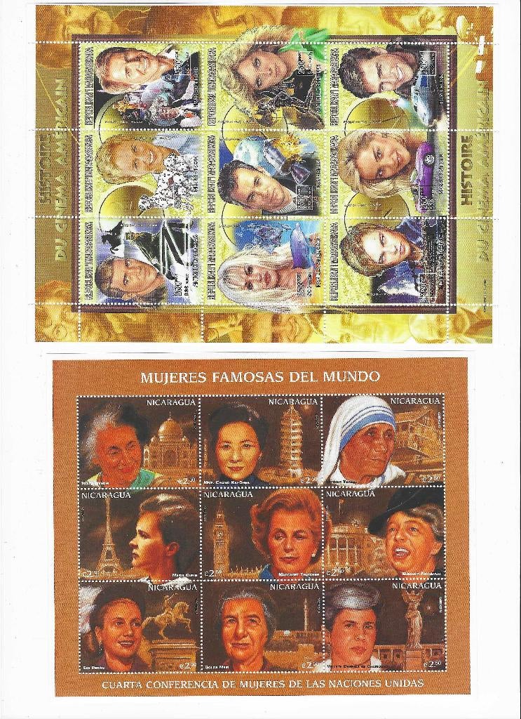 2 vellen beroemde personen, Postzegels en Munten, Postzegels | Thematische zegels, Ophalen of Verzenden