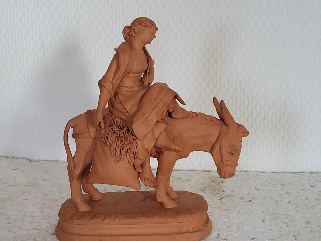 Figurine  terre cuite italienne P.Grasso/Sicile, Antiquités & Art, Enlèvement ou Envoi