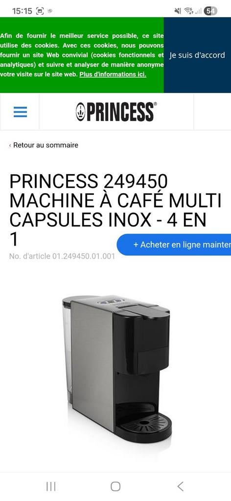 Machine à café multi capsules Princess 4 en 1 neuf emballée, Electroménager, Cafetières