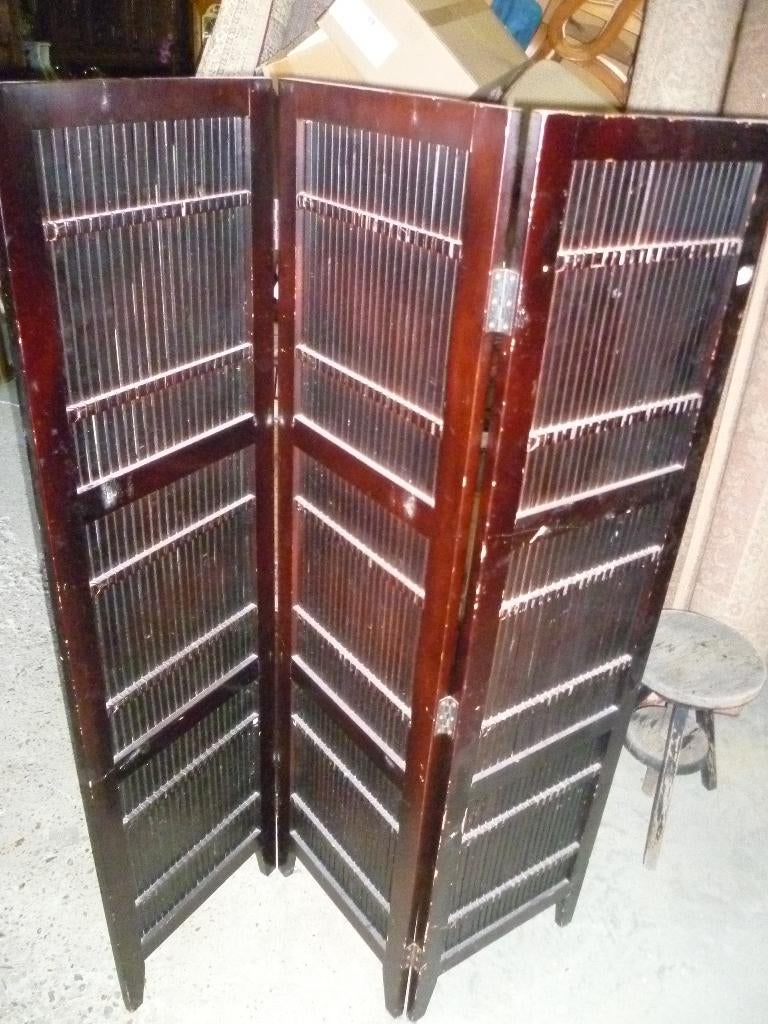 3 LUIK PARAVENT MET BAMBOU, Ophalen