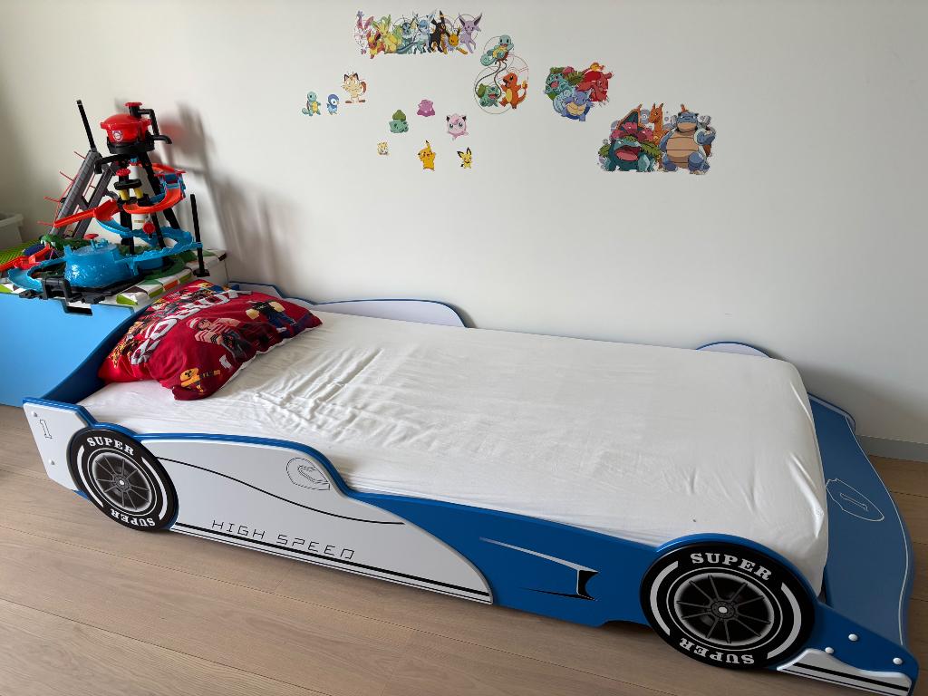 Autobed 230x96, Ophalen, 85 tot 100 cm, Zo goed als nieuw, Matras