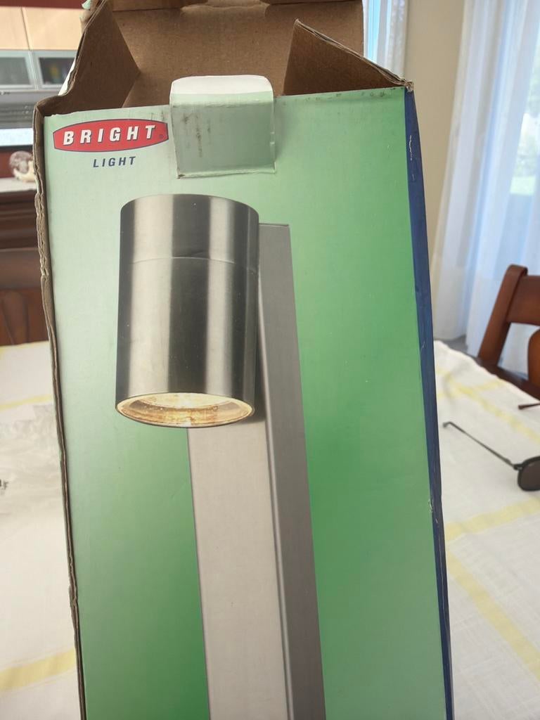 appliques murales inox extérieures NEUVES (GU10 – IP44), Jardin & Terrasse, Enlèvement ou Envoi, Comme neuf, Inox, Appliques murales