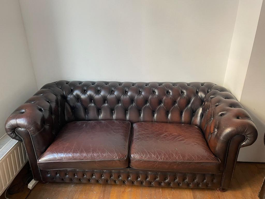 Canapé Chesterfield en cuir, Maison & Meubles, Enlèvement, Cuir