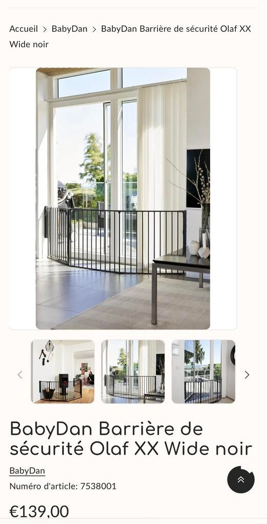 Barriere de securité enfant noir., Enfants & Bébés, Enlèvement, Barrière de sécurité