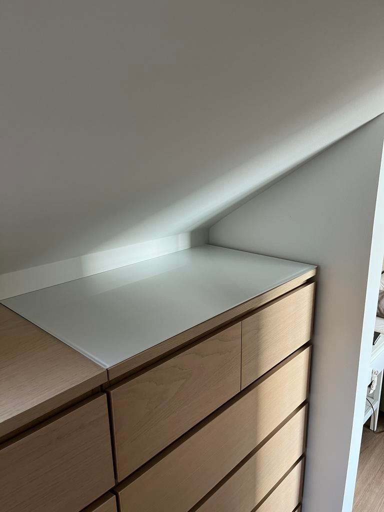 IKEA MALM glasplaat wit 48x80cm, Ophalen, Zo goed als nieuw, Glas