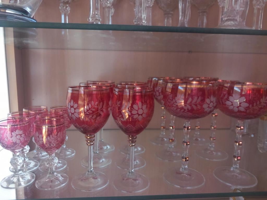 Wijnglazen kristal vintage 18 stuks, Enlèvement