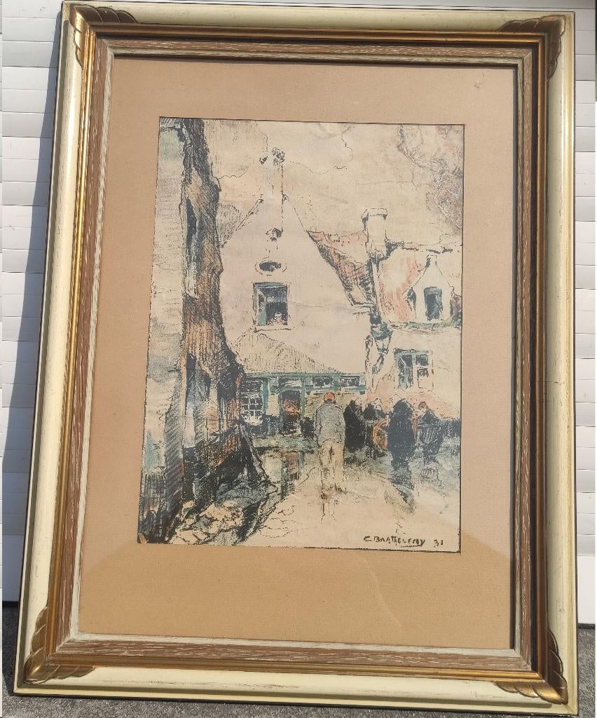 lithographie signe camille barthelemy, Antiquités & Art, Enlèvement ou Envoi