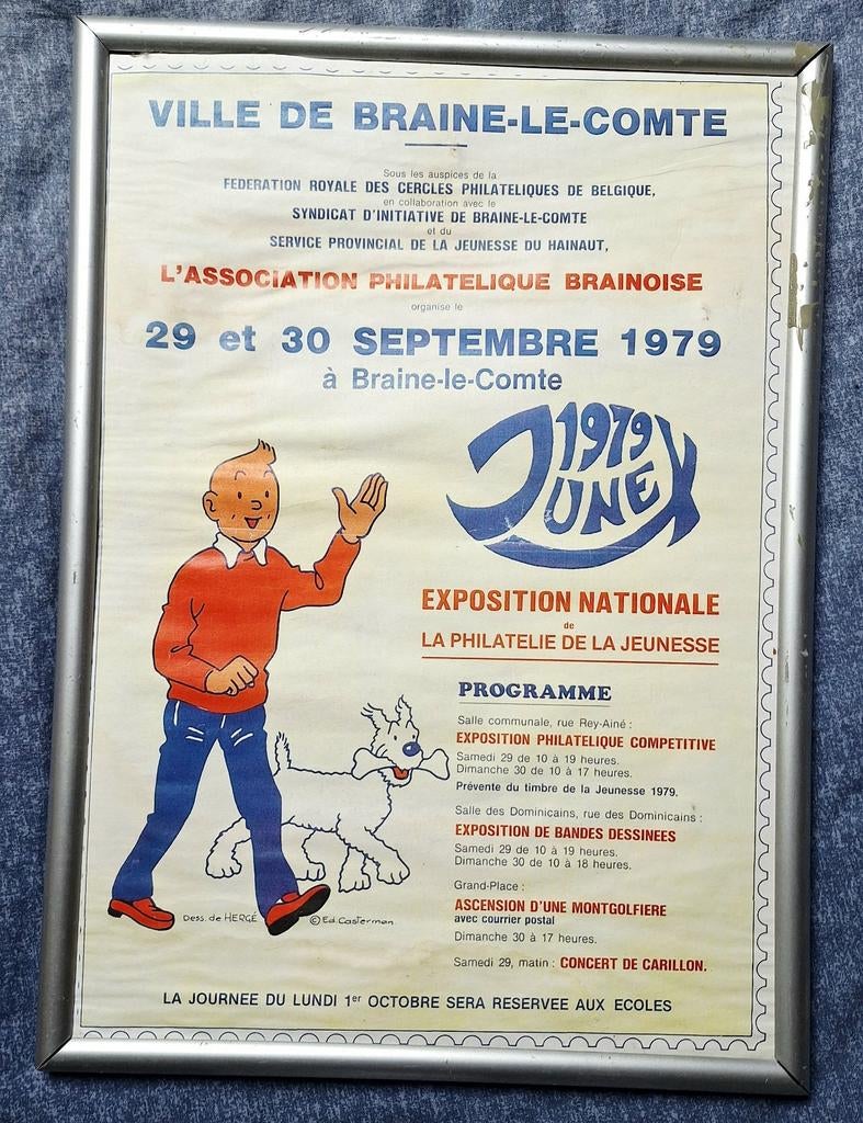 Poster van Kuifje Kuifje uit 1979, Verzamelen, Ophalen of Verzenden, Gebruikt