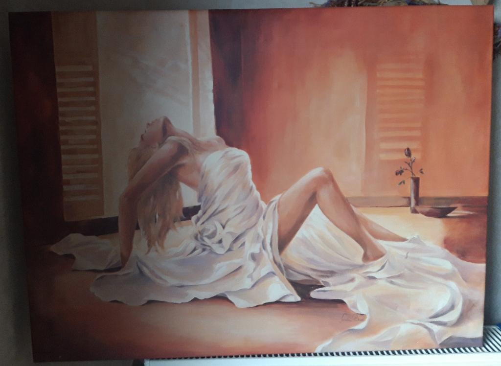 kunstdruk vrouwelijke schone op bed, Enlèvement