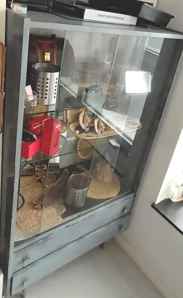 Rétro🔸️ Belle vitrine acajou vaisselier 1950-1960, Enlèvement, Utilisé