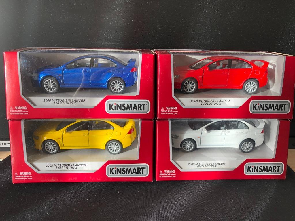 4x Kinsmart Mitsubishi Lancer Evolution X, Ophalen of Verzenden, Nieuw, Auto