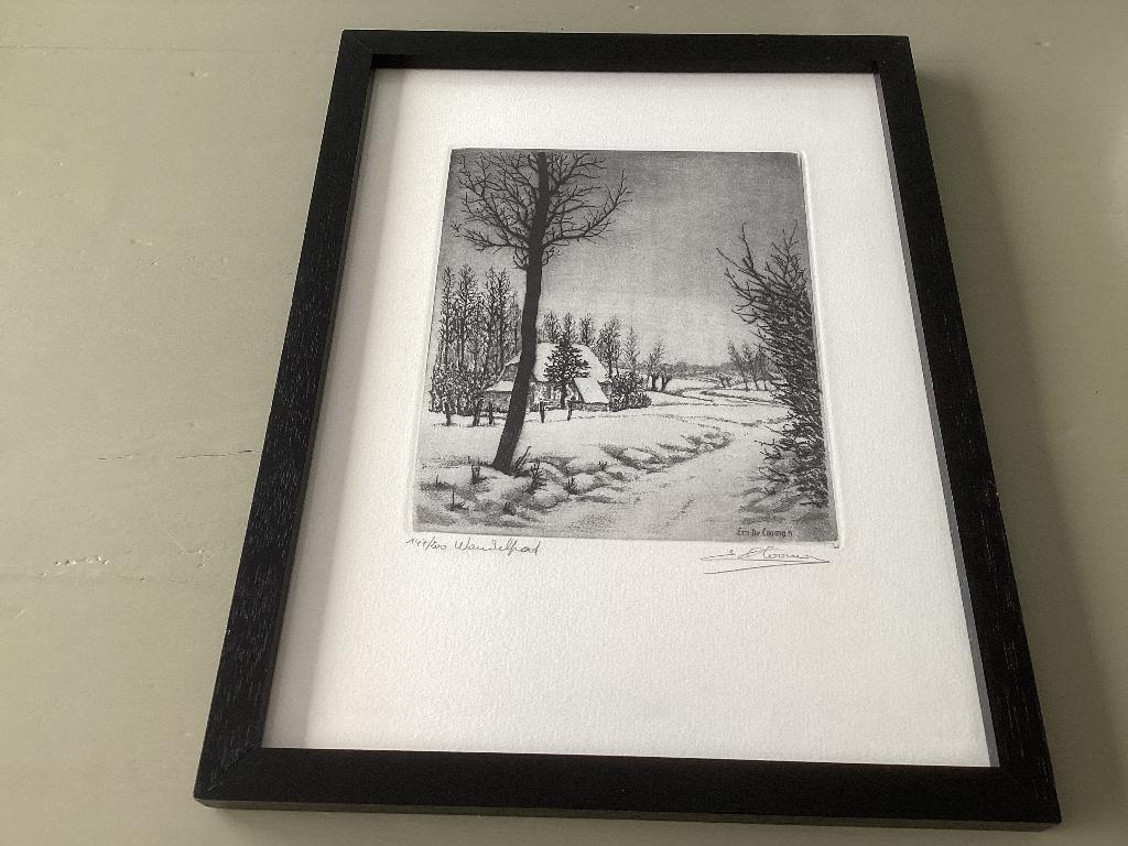 Ets van Emiel DE COOMAN, Antiek en Kunst, Kunst | Etsen en Gravures, Ophalen of Verzenden, Ets