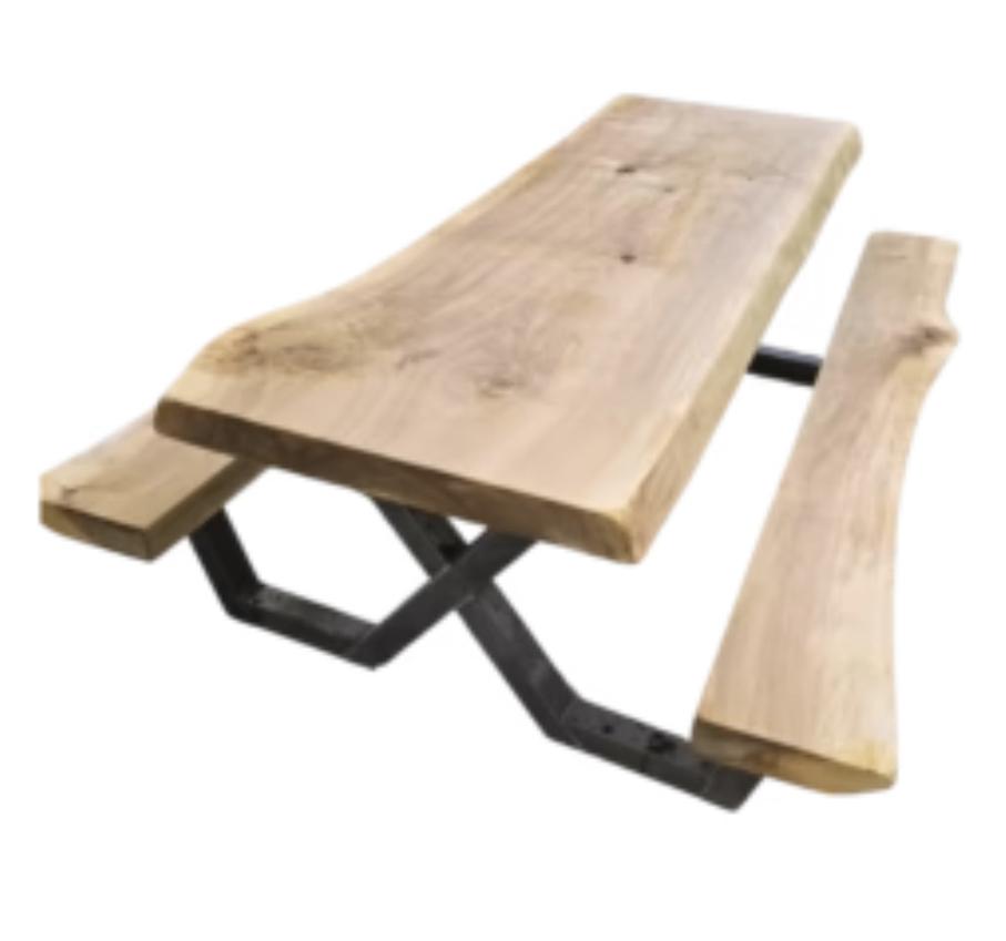 Table de jardin en bois avec banc intégré style pique-nique, Jardin & Terrasse, Tables de pique-nique, Enlèvement ou Envoi, Neuf