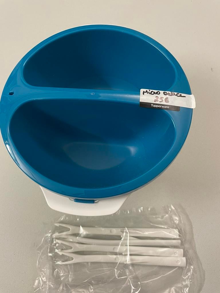 Micro delice turquoise wit, Huis en Inrichting, Keuken | Tupperware, Nieuw, Schaal, Wit, Ophalen of Verzenden