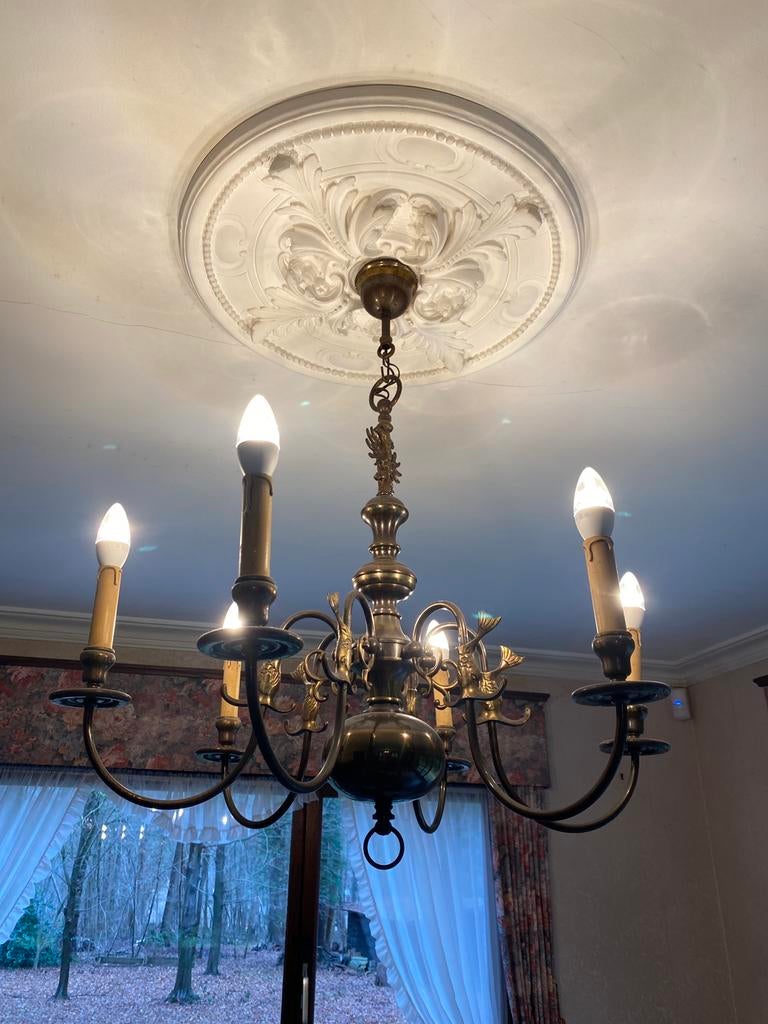 Lustre, Enlèvement, Utilisé, Métal, Ancien