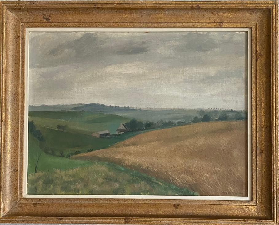 Huile sur panneau paysage signe Frans depooter, Antiquités & Art, Enlèvement ou Envoi