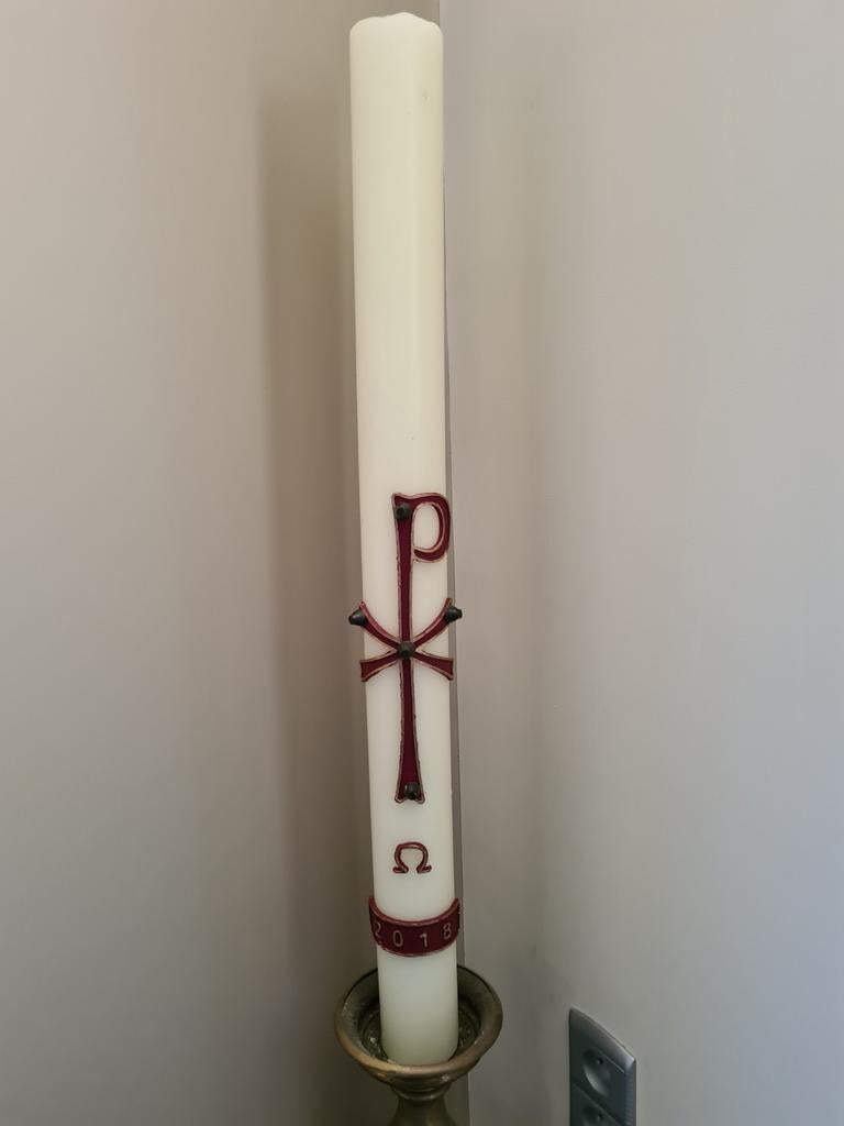 Paaskaars 23 jaartal 2018 grote kaars, Ophalen, Overige materialen, Gebruikt, Crème