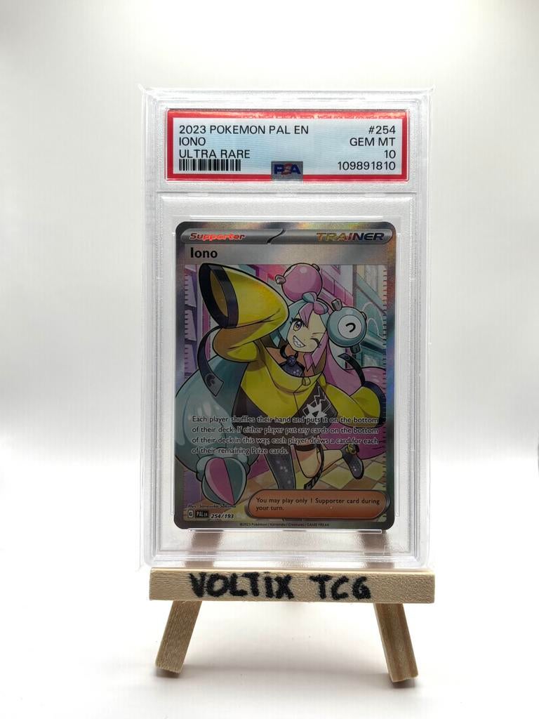Iono 254/193 Sv02: Paldea Evolved Holo - PSA 10, Ophalen of Verzenden, Zo goed als nieuw, Losse kaart
