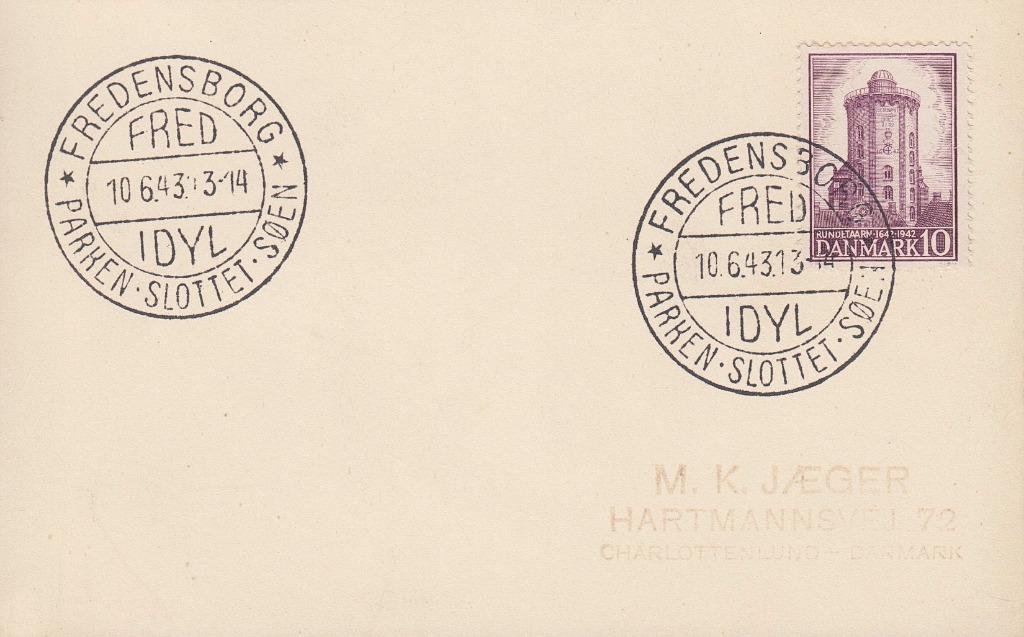 1943 - DANEMARK - Carte FRED IDYL (Michel 278), Envoi, Danemark, Affranchi