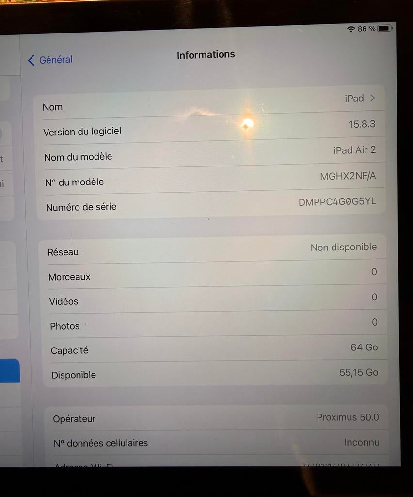 iPad Air 2 64 Go, Informatique & Logiciels, Gris, Enlèvement ou Envoi, Apple iPad, 10 pouces