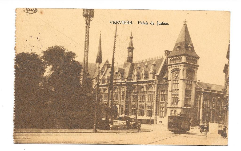 Verviers Palais de Justice, Enlèvement ou Envoi, 1920 à 1940, Affranchie, Liège