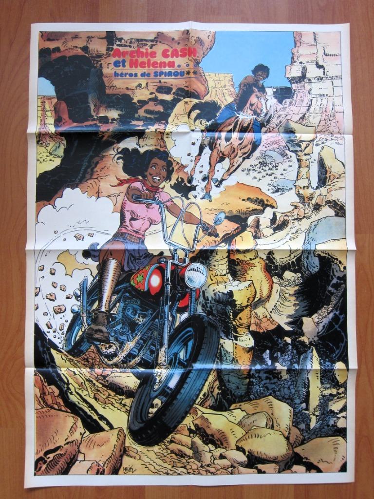 Spirou 1990 :Poster double face Archie Cash et Helena (1976), Livres, BD, Malik, Enlèvement ou Envoi, Une BD, Comme neuf