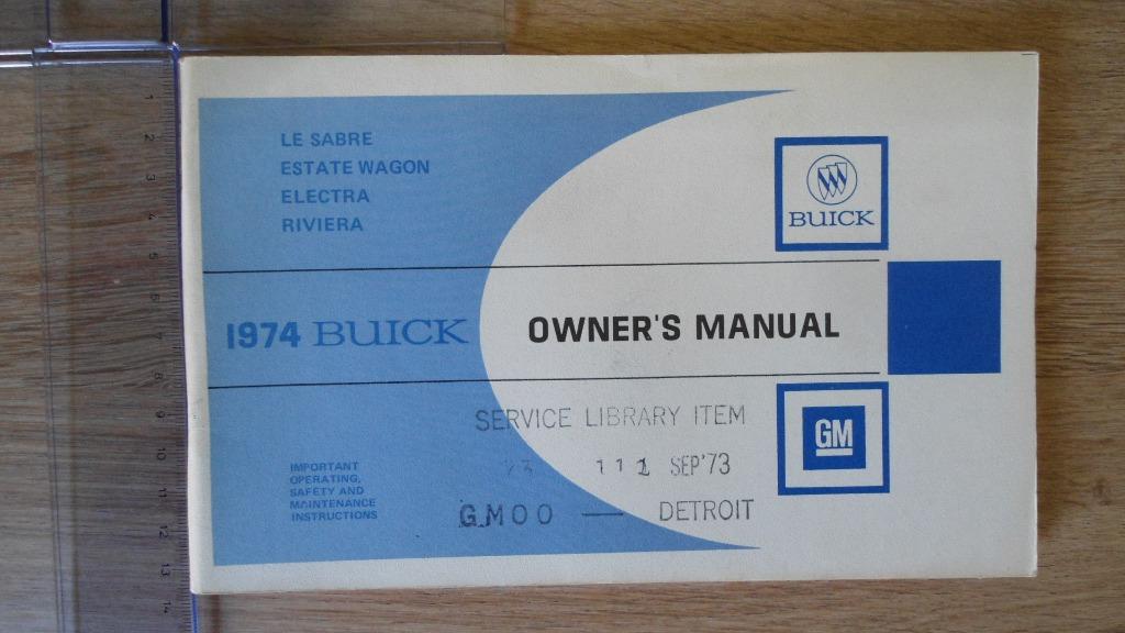 1974 Buick Riviera. First edition original Owner's Manual., Ophalen of Verzenden