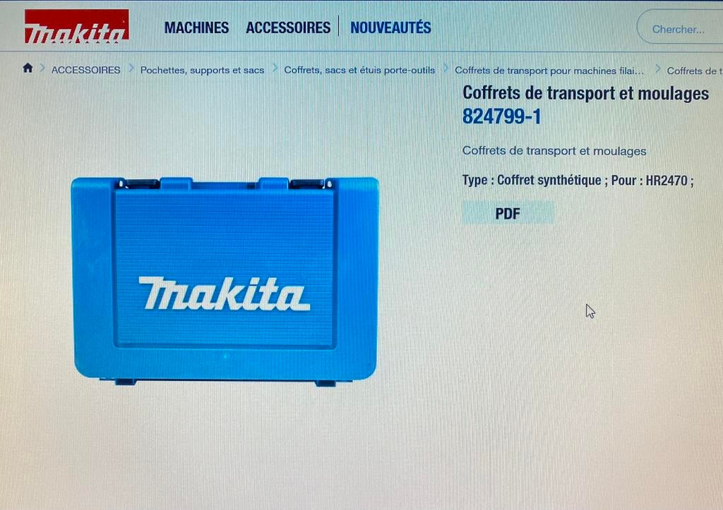 Coffret de Transport en plastique Makita , prix : 15€, Bricolage & Construction, Enlèvement ou Envoi, Utilisé