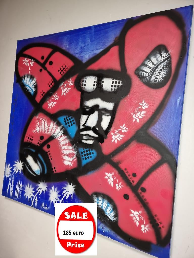 Fabian (Herman Brood) AIRPLANE  Met certificaat, Antiek en Kunst, Kunst | Schilderijen | Klassiek, Ophalen