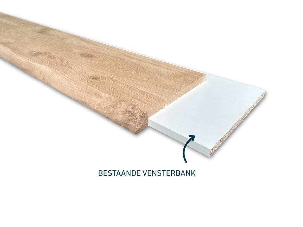 Vensterbank - massief eiken - Boomkant - Op voorraad, Enlèvement ou Envoi, Neuf, Chêne, Rebords de fenêtre