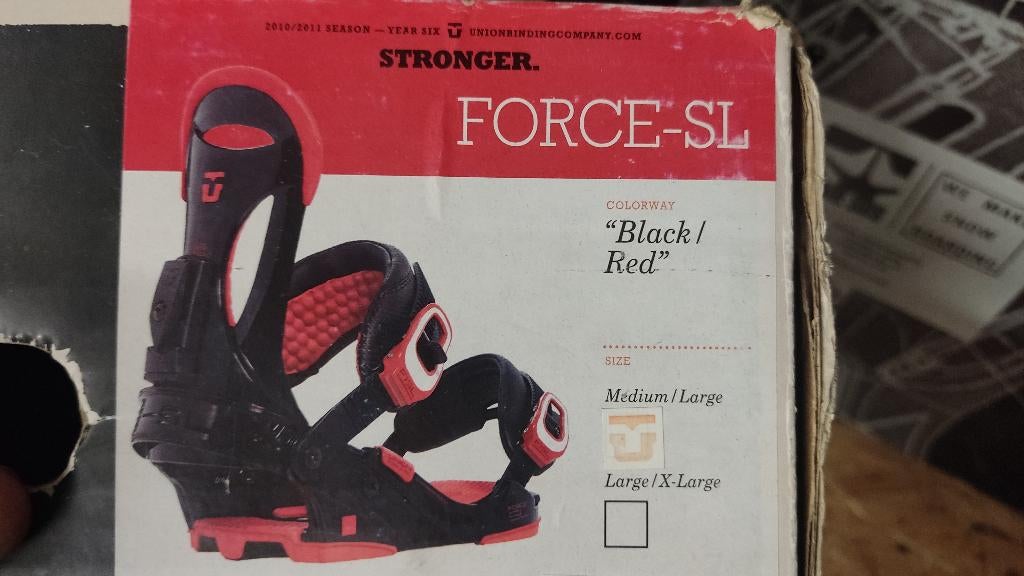 Union Force SL snowboard bindingen M/L, Ophalen, Gebruikt, Bindingen