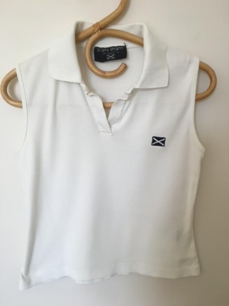 Polo blanc sans manches SCAPA, taille S, Sans manches, Scapa, Taille 36 (S), Enlèvement