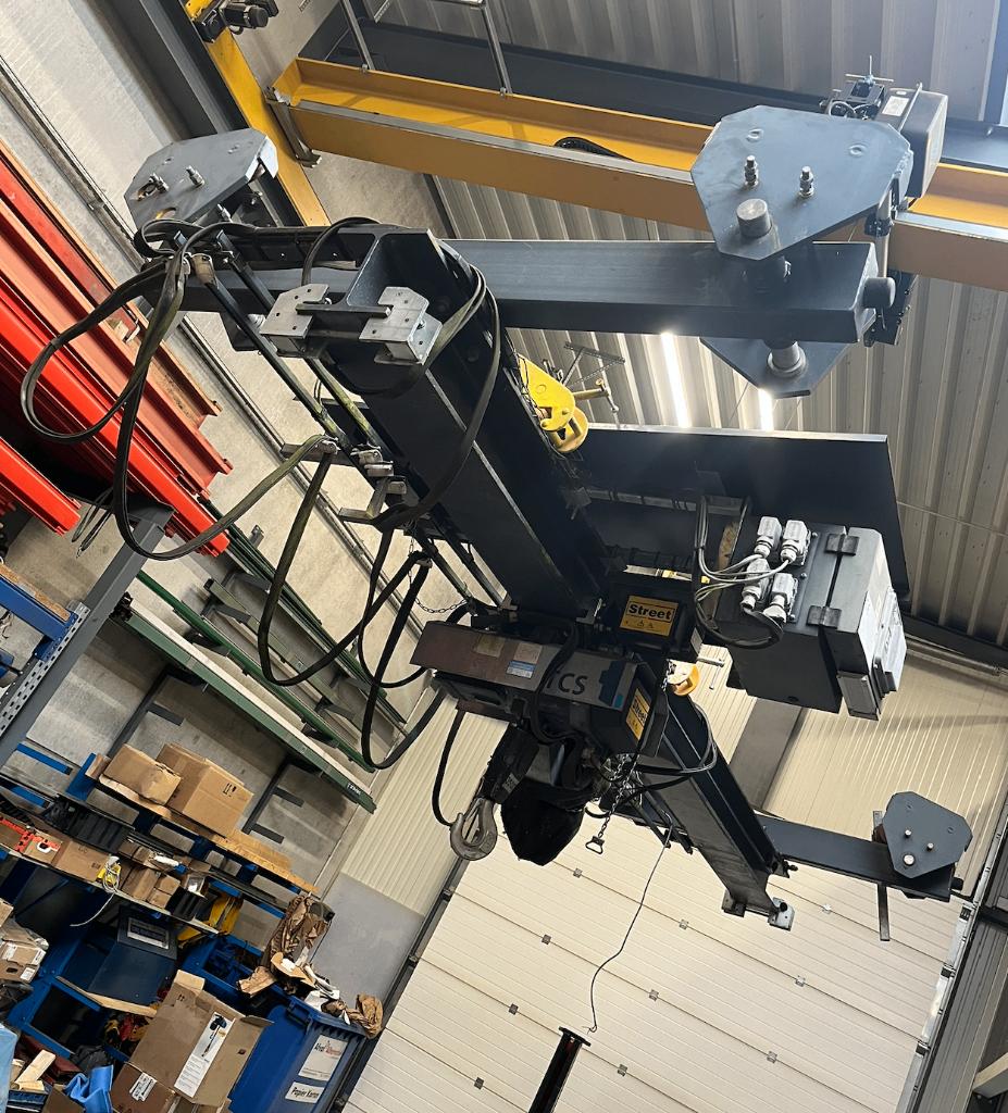 ondervangende rolbrug 3,5ton met kettingtakel, Bricolage & Construction, Treuils et Palans, Utilisé, Électrique, Enlèvement