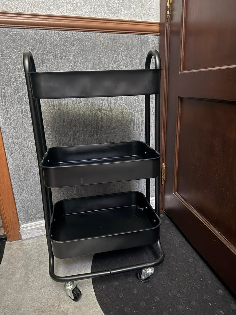Chariot de rangement noir – 3 niveaux – 18€, Enlèvement, Comme neuf