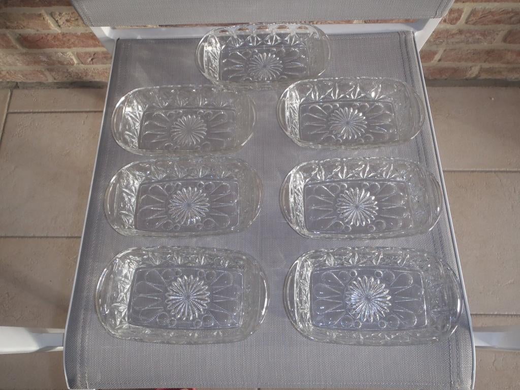 1 lot de 7 raviers en verre, Enlèvement ou Envoi, Neuf, Verre, Récipient(s)