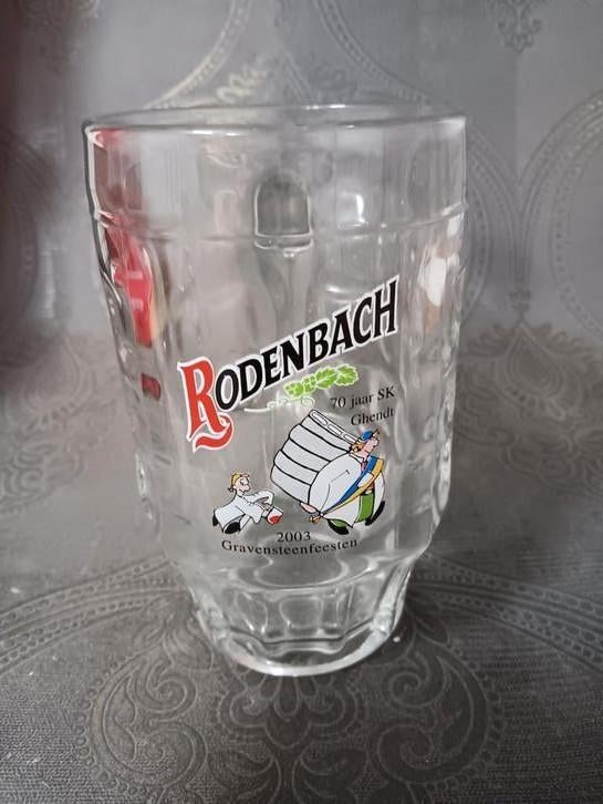 Pot à bière en verre Rodenbach 2003, Collections, Marques & Objets publicitaires, Enlèvement ou Envoi, Utilisé