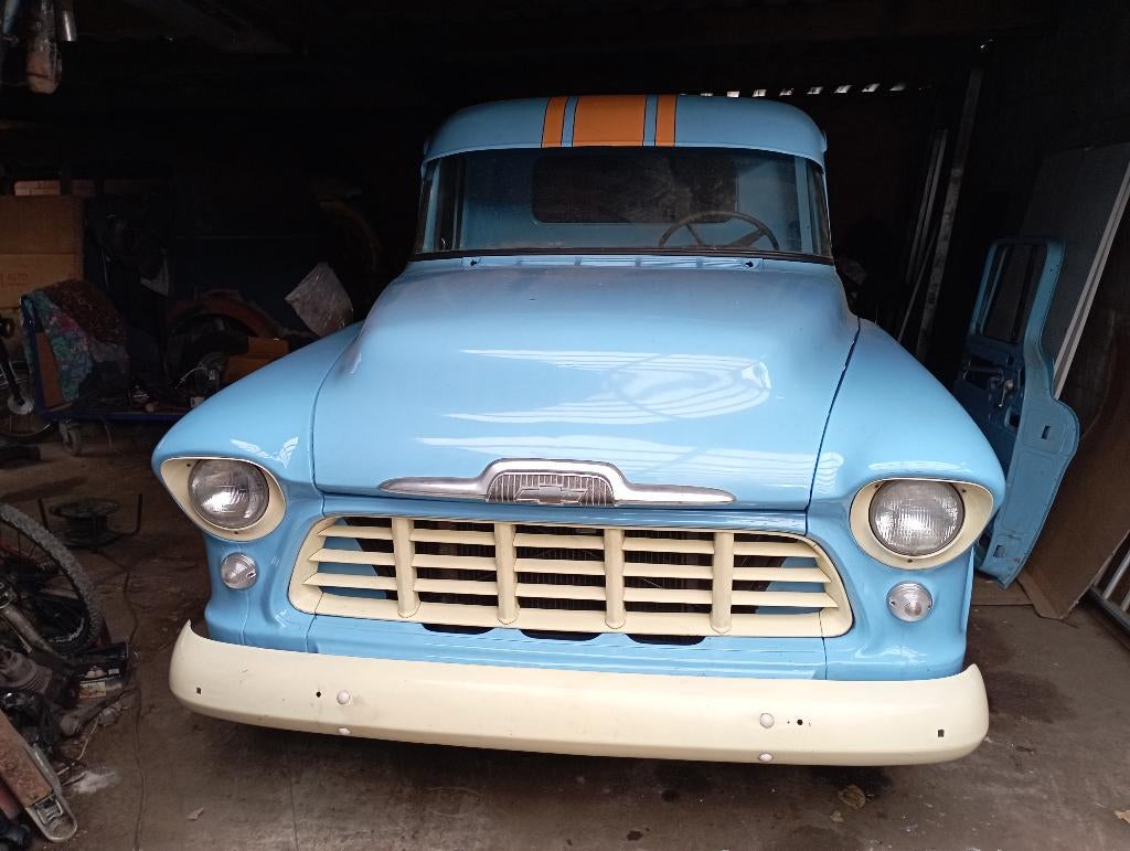 CHEVROLET STEP SIDE PICK UP 1956, Auto's, Automaat, Achterwielaandrijving, Chevrolet, Blauw