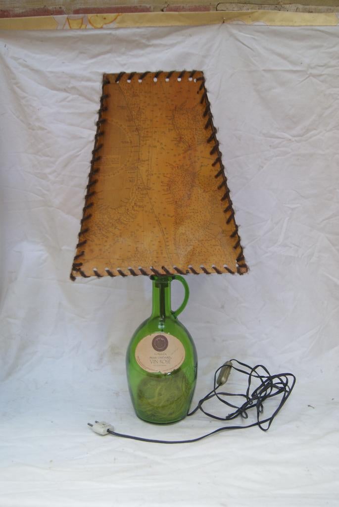 Staanlamp met speciaal motief in wijnfles., Ophalen, Gebruikt
