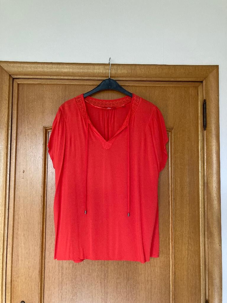 Oranje zomerbloes met korte mouwen, s.Oliver, maat 44, Taille 42/44 (L), Enlèvement ou Envoi, S. Oliver, Comme neuf