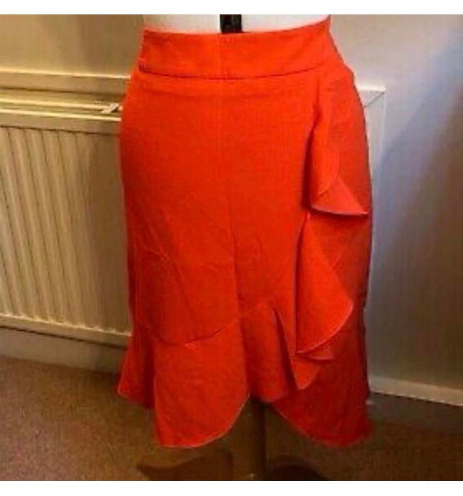 Oasis dames oranje wikkelrok ruches Rok L NIEUW knielengte, Maat 42/44 (L), Nieuw, Oranje, Ophalen of Verzenden