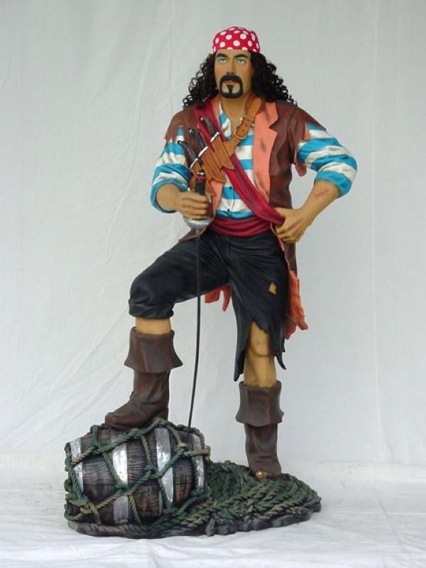 Piratenbeeld 199 cm - piraat polyester beeld