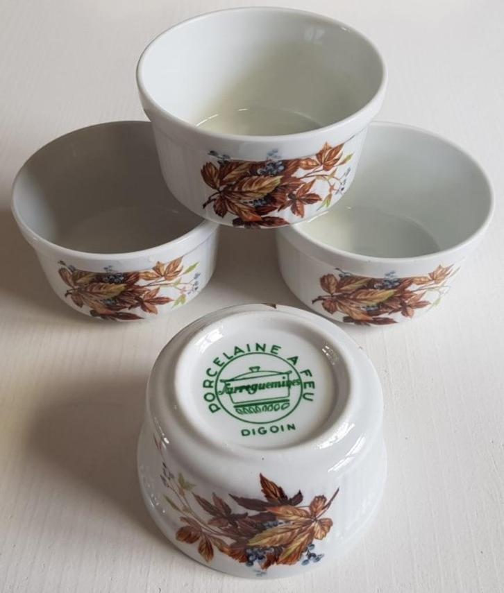 4 Franse Soufflé schaaltjes, HERFST, Sarreguemines Digoin, Maison & Meubles, -, Comme neuf, Balance ou Balances, Autres styles