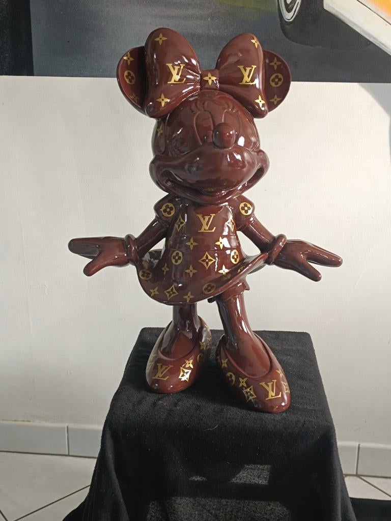 Minnie Disney chocolat peinture fait main création magnifiqu, Ophalen of Verzenden