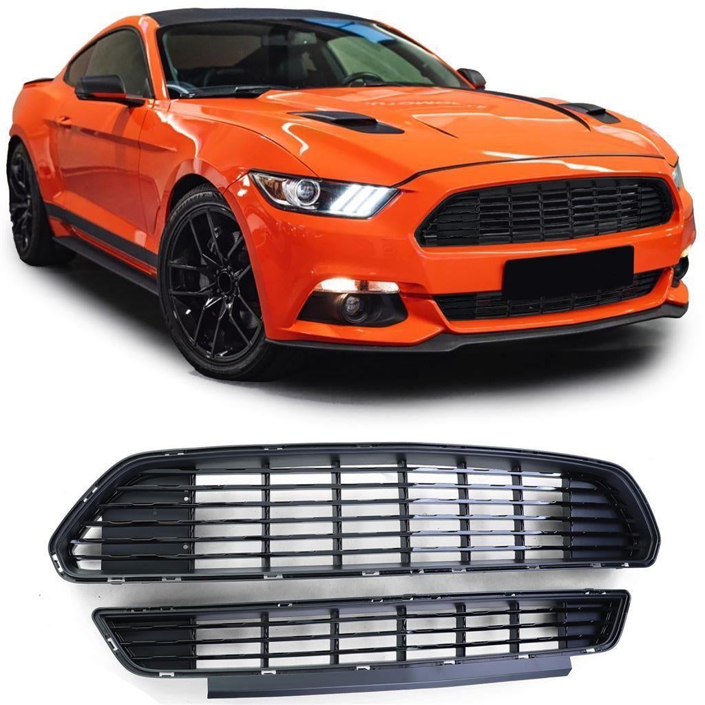 Sport Grill Embleemloos Glans Zwart Voor Ford Mustang MK6, Verzenden