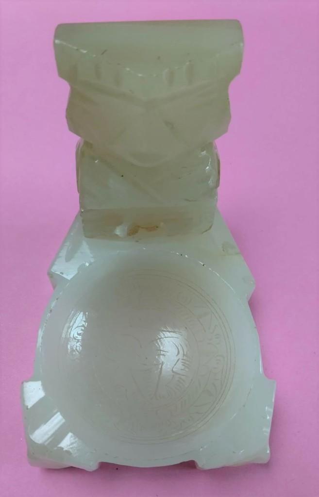 Mexicaans asbakje in natuursteen, Huis en Inrichting, Gebruikt, Overige stijlen, Ophalen of Verzenden, Natuurlijk materiaal