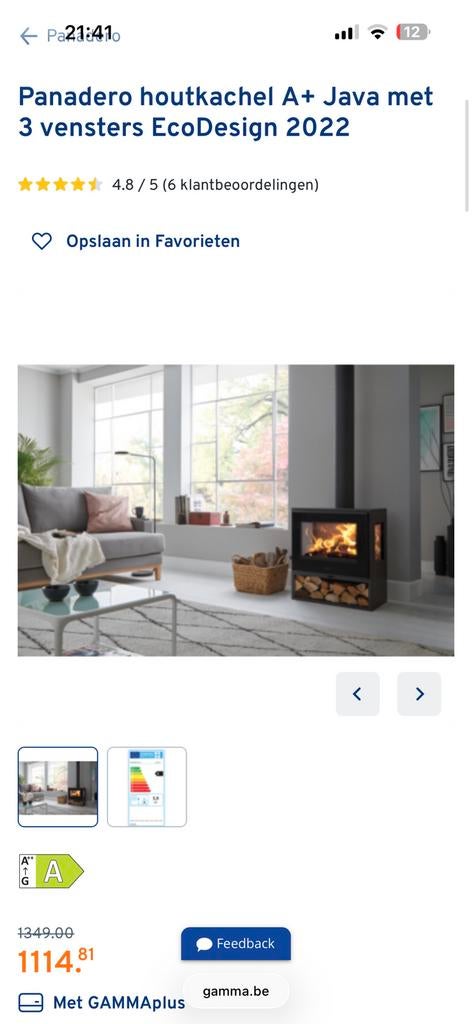 Nieuwe houtkachel Panadero Java 3V ecodesign, Ophalen, Nieuw