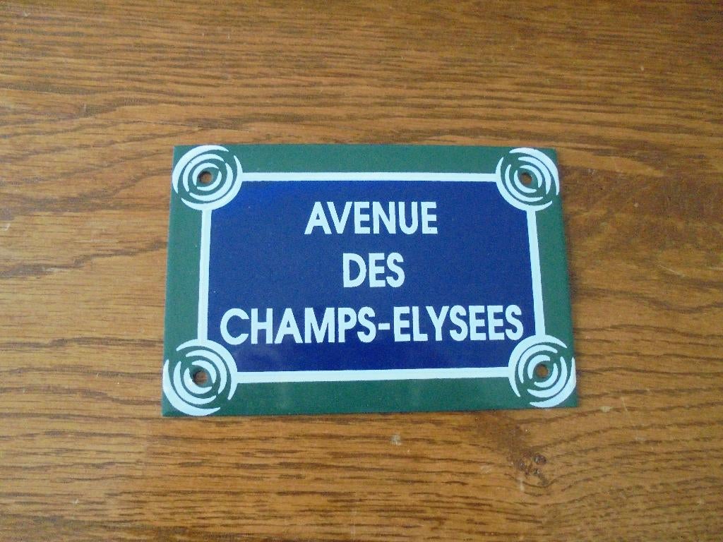 plaque émail Avenue des Champs Elysées, Collections, Enlèvement ou Envoi, Comme neuf